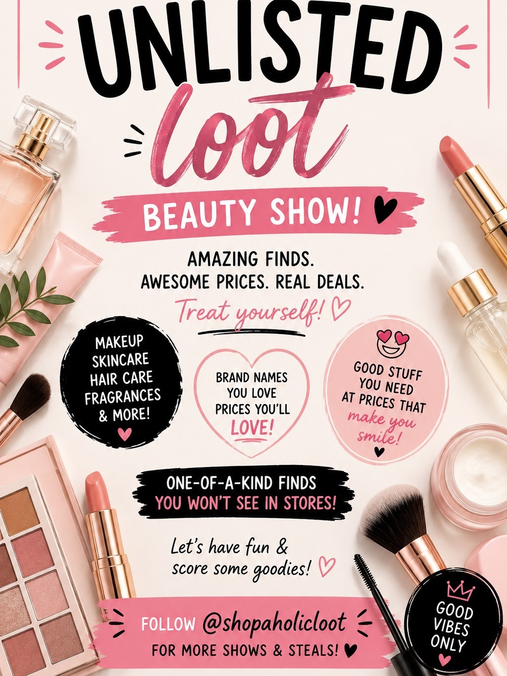 Unlisted Pink & Black Beauty Show Promotional Poster